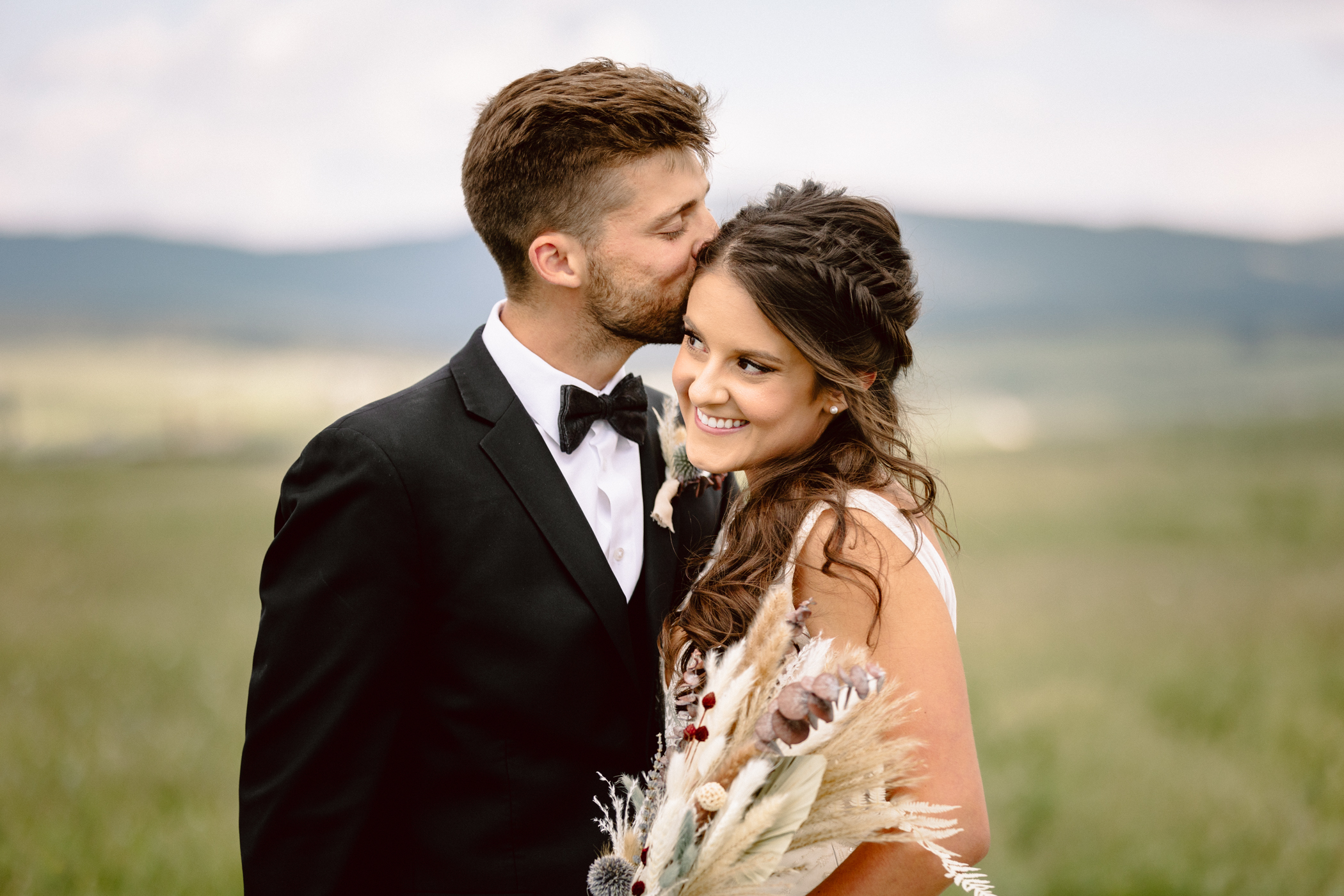montana ranch wedding bride and groom
